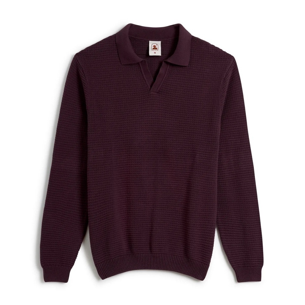 DANDY DEL MAR | XS THE SEBASTIAN LONG SLEEVE POLO IN AMETHYST